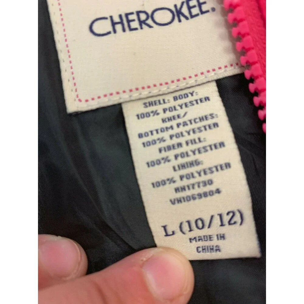 CHEROKEE GIRLS SNOW SKI OVERALLS PANTS SIZE L 10-12